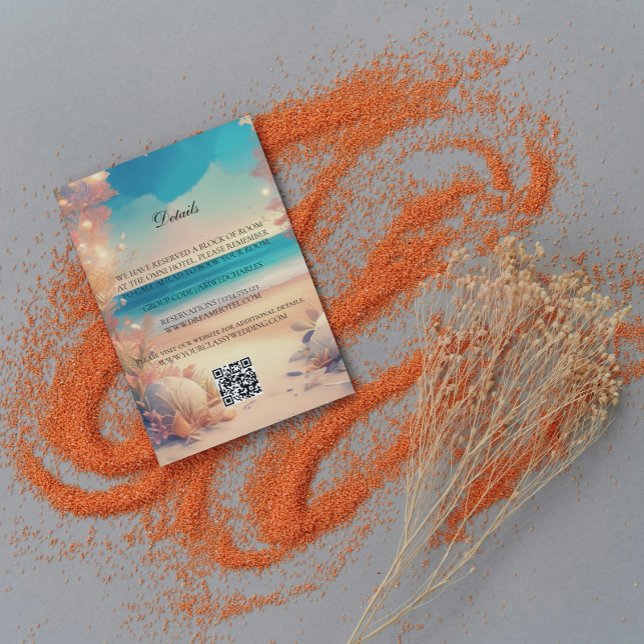 Convites Nos detalhes do casamento na praia (Criador carregado)