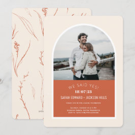 Convites Nós dissemos sim Casamento fuga de foto de arco mo