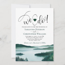 Convites Nós Dizemos Sim! Casamento Romântico no Lago da Mo