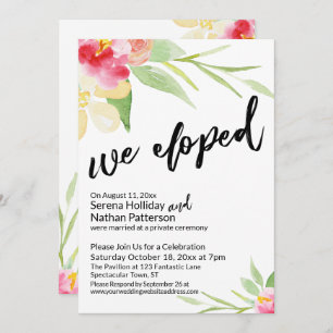 Convites Nós Elografamos Script Casual com Flores de Aquare