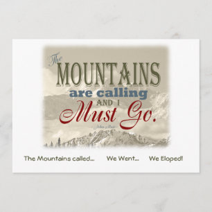 Convites Nós Eloped no vintage das montanhas; Muir-Mtns