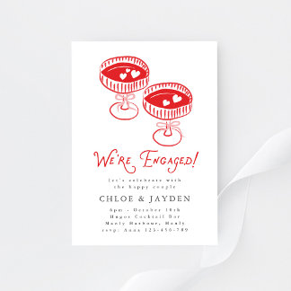 Convites Nós Estamos Engajados Festa de Cocktail de Noivado