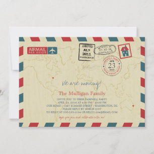 Convites Nós estamos movendo o partido de adeus do correio