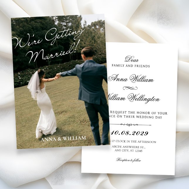 Convites Nós estamos nos casando foto de casamento minimali (Criador carregado)