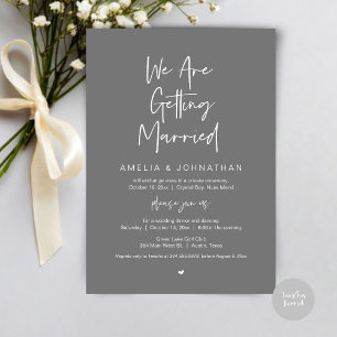 Convites Nós estamos nos casando, Fuga Jantar Dança