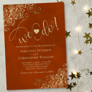 Convites Nós Fazemos! Alaranjamento Dourado e Frente Elegan