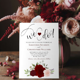 Convites Nós Fazemos! Casamento de Boho com Rosas Vermelhas