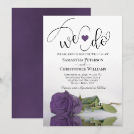 Convites Nós Fazemos! Casamento de Rosa Roxo Elegante Ameti