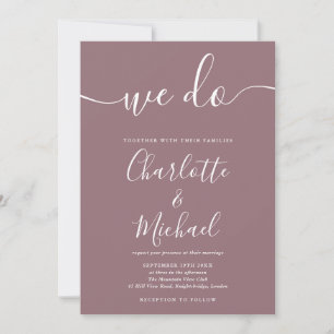 Convites Nós Fazemos Casamento de Rótulo Mauve