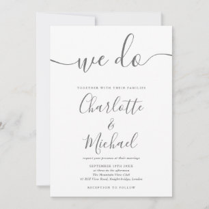 Convites Nós Fazemos Casamento de Script de Assinatura Cinz