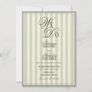 Convites Nós Fazemos Casamento Elegante Listrado Marfim Ver
