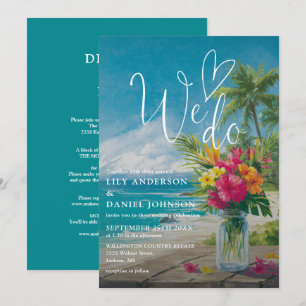 Convites Nós Fazemos Casamento Floral de Praia Tropical Tud