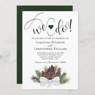 Convites Nós Fazemos! Casamento no inverno Rustic Pinecones