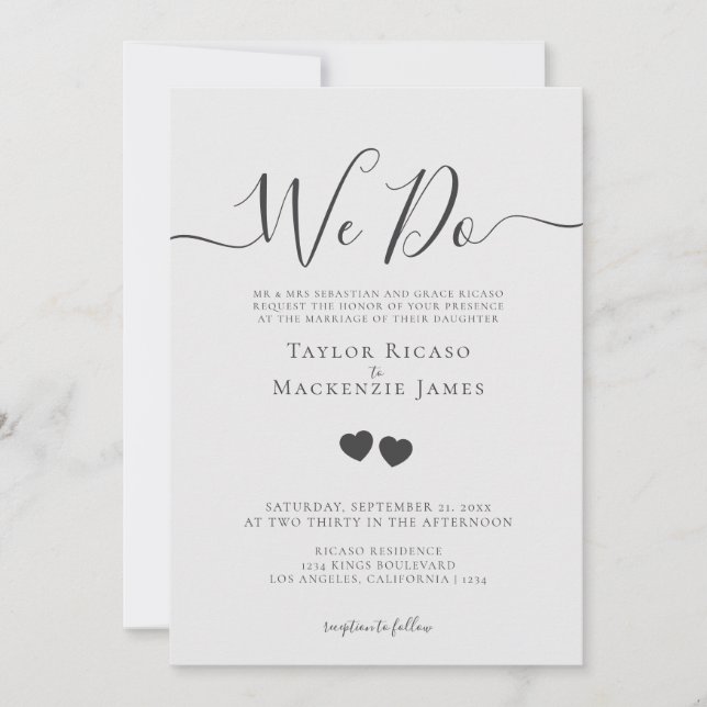 Convites Nós Fazemos Casamento Personalizado Elegante (Frente)