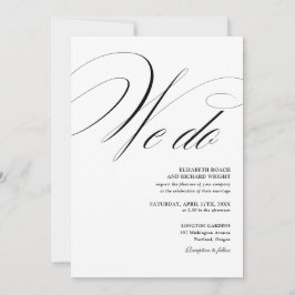Convites Nós Fazemos Casamento Preto E Branco Com Letra Ele