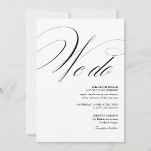 Convites Nós Fazemos Casamento Preto E Branco Com Letra Ele