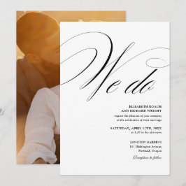 Convites Nós Fazemos Casamento Preto E Branco Fotográfico E