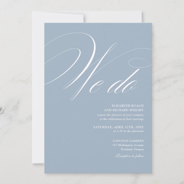 Convites Nós Fazemos Código QR de Letra Elegante Casamento  (Frente)