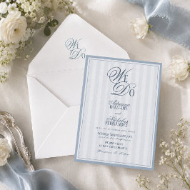 Convites Nós Fazemos Elegante Casamento Listrado de Azul Em