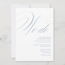 Convites Nós Fazemos Elegante Moderno Script Casamento Azul