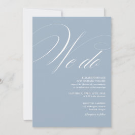Convites Nós Fazemos Elegante Moderno Script Casamento Azul