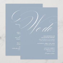 Convites Nós Fazemos Elegante Script Tudo Em Uma Noiva Azul