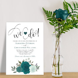 Convites Nós Fazemos! Elegante Teal & Aqua Rosa Boho Weddin
