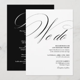 Convites Nós Fazemos Elegante Tudo Em Um Casamento Preto E 