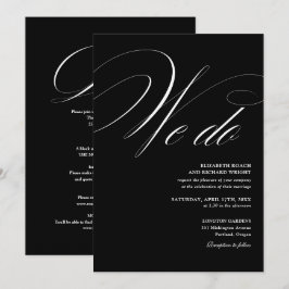 Convites Nós Fazemos Elegante Tudo Em Um Casamento Preto E 