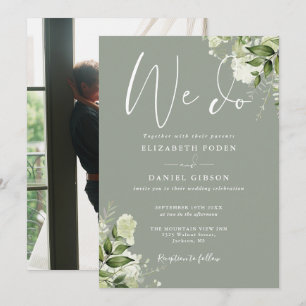 Convites Nós Fazemos Floral Verde Sage Fotografia Casamento