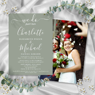 Convites Nós Fazemos Parte Dois Casamento Verde Sage Foto S