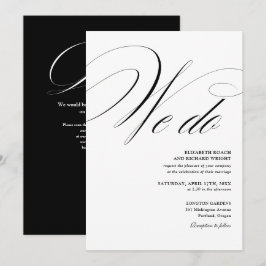 Convites Nós Fazemos QR Code Elegante Preto e Branco Casame