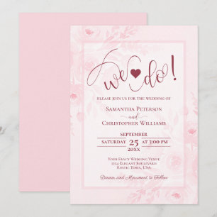 Convites Nós Fazemos! Rosa Pastel Boho Chic Floral Casament