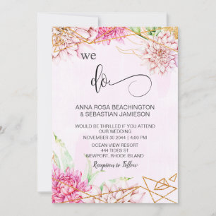 Convites *~* NÓS FAZEMOS RSVP Floral Rosa AR15 QR Crystal W