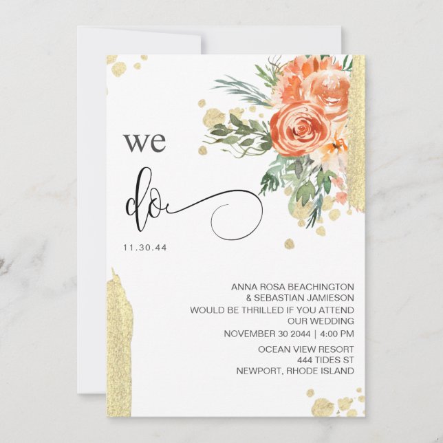 Convites *~* NÓS FAZEMOS SVP Floral Rosa Rosa Rosa Rosa Ros (Frente)