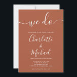 Convites Nós Fazemos Terracotta Casamento Moderno Minimalis<br><div class="desc">Elegante terracotta moderna assinatura minimalista convite de casamento com nomes de estilo de assinatura,  este convite de casamento de na moda pode ser personalizado com suas informações em letras brancas quicas. Projetado por Thisnotme©</div>