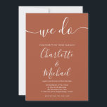 Convites Nós Fazemos Terracotta Casamento Moderno Minimalis<br><div class="desc">Elegante terracotta moderna assinatura minimalista convite de casamento com nomes de estilo de assinatura,  este convite de casamento de na moda pode ser personalizado com suas informações em letras brancas quicas. Projetado por Thisnotme©</div>