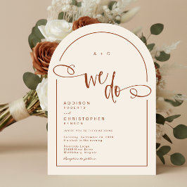 Convites Nós Fazemos Terracotta Modern Script Casamento