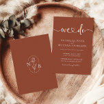 Convites Nós Fazemos Terracotta Monograma De Casamento Mini<br><div class="desc">Anuncie seu casamento com nosso Convite de Monograma Terracotta Minimalista. Com um design de terracota chic e um monograma elegante,  este convite é perfeito para uma celebração moderna e na moda.</div>