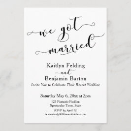 Convites Nós Ficamos Casados Roteiro Recepção Preto e Branc