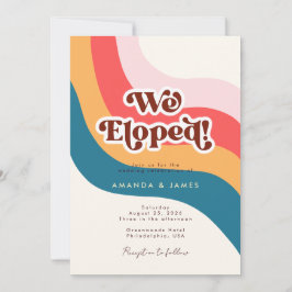 Convites Nós fizemos o Groovy Retro 70 Wavy Line Foto Casam