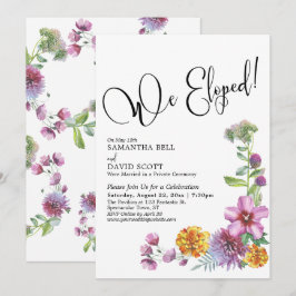 Convites Nós Fugimos Aquarela Flores Silvestres Recepção