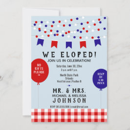 Convites Nós Fugimos Juntos! Casamento de Piquenique Churra