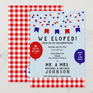Convites Nós Fugimos Juntos! Festa de Piquenique Casamento 