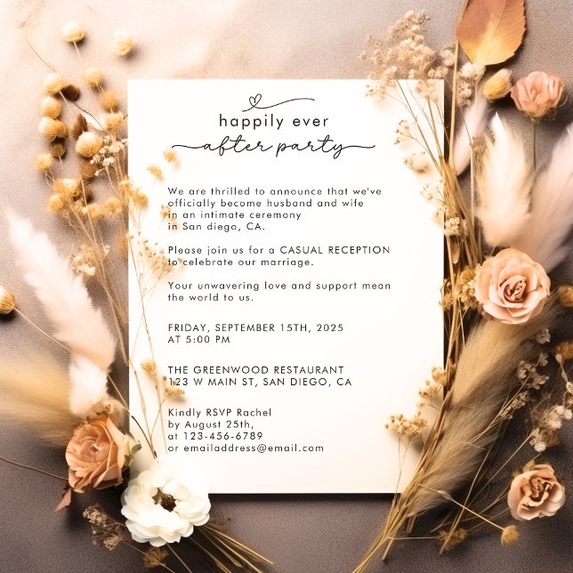 Convites Nós Fugimos Letreiro Moderno Recepção de Casamento (Criador carregado)
