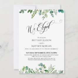 Convites Nós Fugimos Tipografia Elegante Folhagem de Eucali