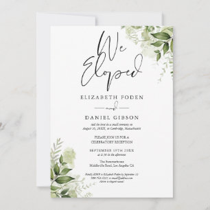 Convites Nós Fugimos Votos de Casamento Festa Floral Verde