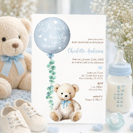 Convites Nós Mal Podemos Esperar Chá de Bebê Urso Eucalipto