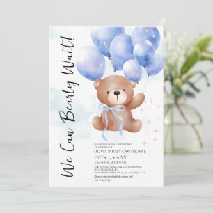Convites Nós Mal Podemos Esperar Menino Urso de Pelúcia Chá