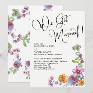 Convites Nós Nos Casamos Aquarela Recepção de Flores Silves
